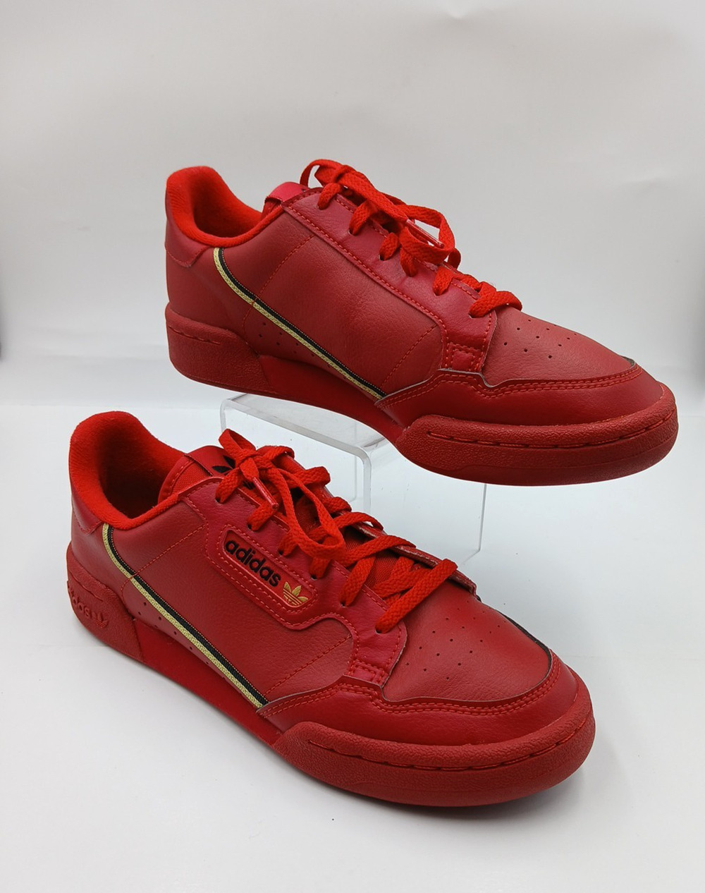adidas Continental 80 EE4359 Scarlet Red Gold Men's Size 6.5 Leather Sneakers